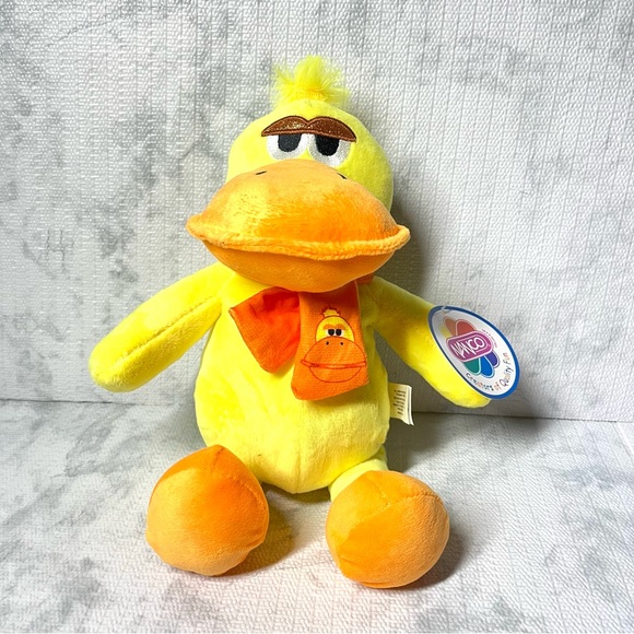 Nanco Plush Yellow Duck Stuffed Animal with Orange Scarf. New - Picture 1 of 9